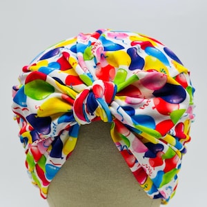 Stretchy Scrub Cap: Happy Balloons Stretchy Scrub Cap, Healthcare Worker, Scrub Cap, Scrub Hat, Medical Worker, Surgical Cap, Soft Scrub Cap