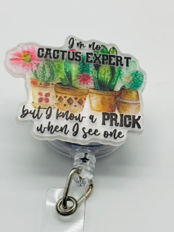 Shop Exclusive: Cactus Expert Badge Reel, Badge Reel, Medical Worker, Medical Worker Accesories, Fun Badge Reel, Funny Badge Reel