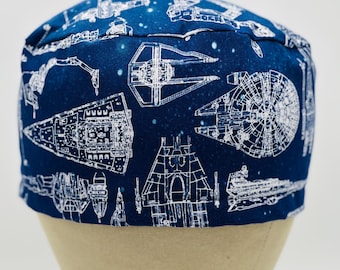 Star Wars Print Scrub Cap: Cotton Surgical Hat, Handmade USA