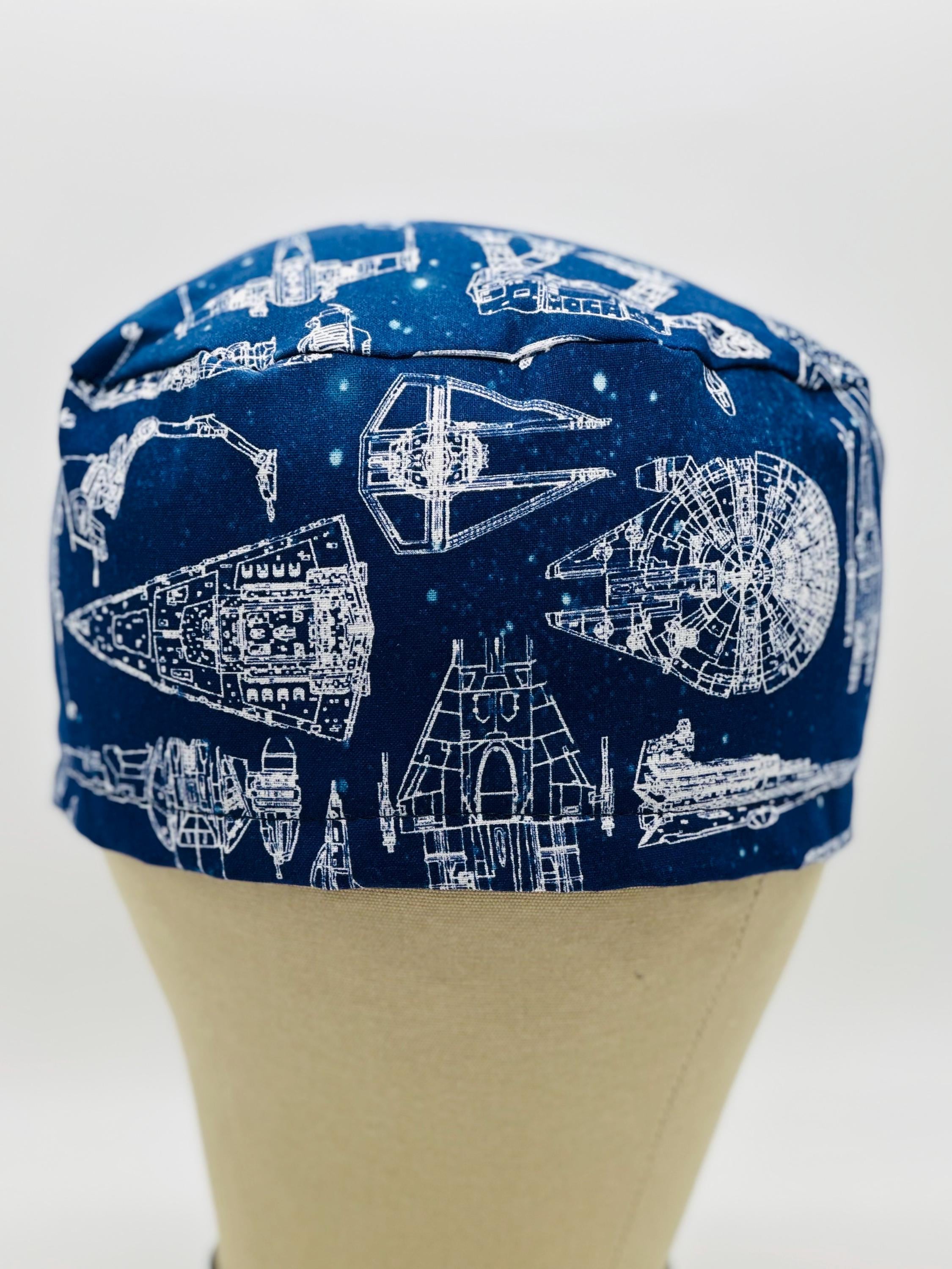 Star Wars Print Scrub Cap Cotton Surgical Hat, Handmade USA