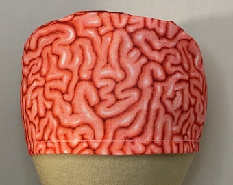 Brain Print Scrub Cap: Cotton Surgical Hat for Healthcare Workers