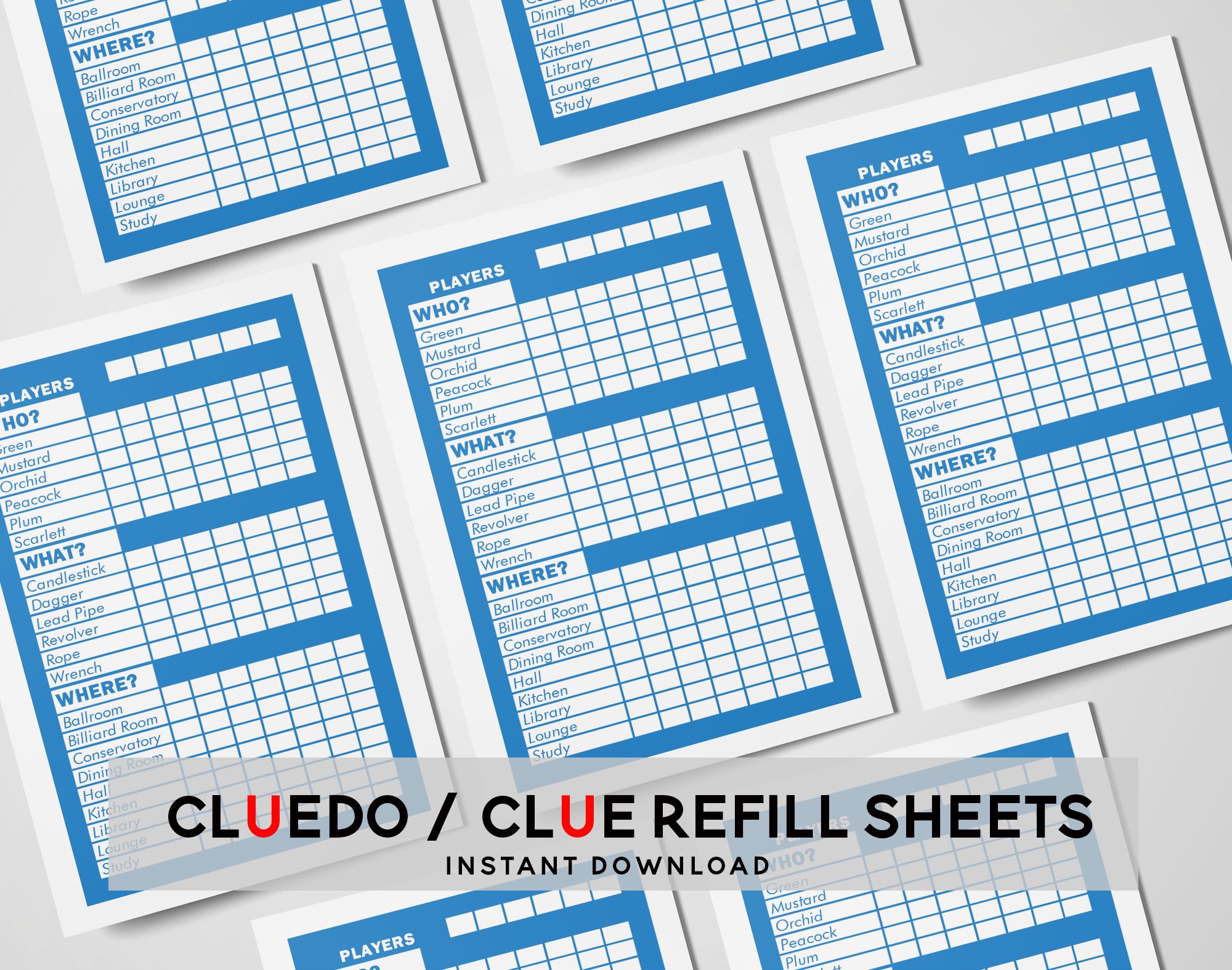 clue-replacement-sheets-etsy for Clue Replacement Sheets Printable Free Clue Replacement Sheets - Etsy for Clue Replacement Sheets Printable Free