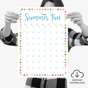 Druckbare Sommer Urlaubs-Planer | 8 Wochen Undatiertes Layout | A4, A3, 11 x 14 Zoll & US Letter | Sofortiger Download