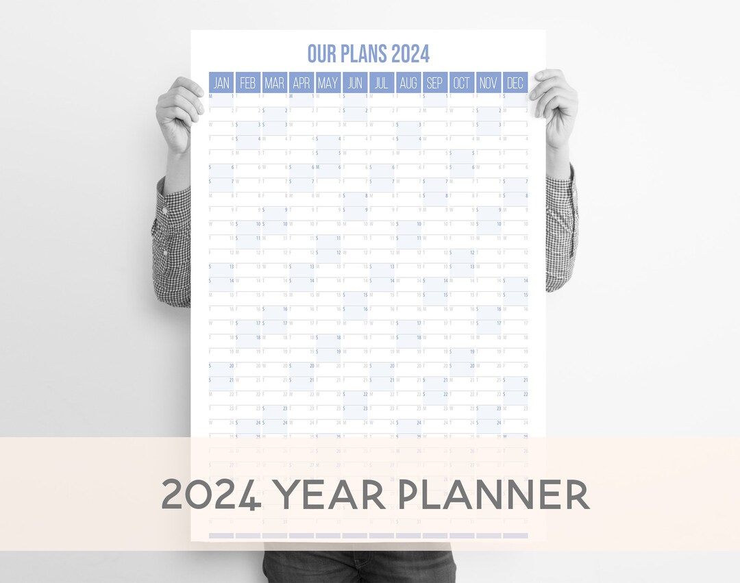 2024 Year Planner Personalised Wall Calendar 2024 Monthly - Etsy UK