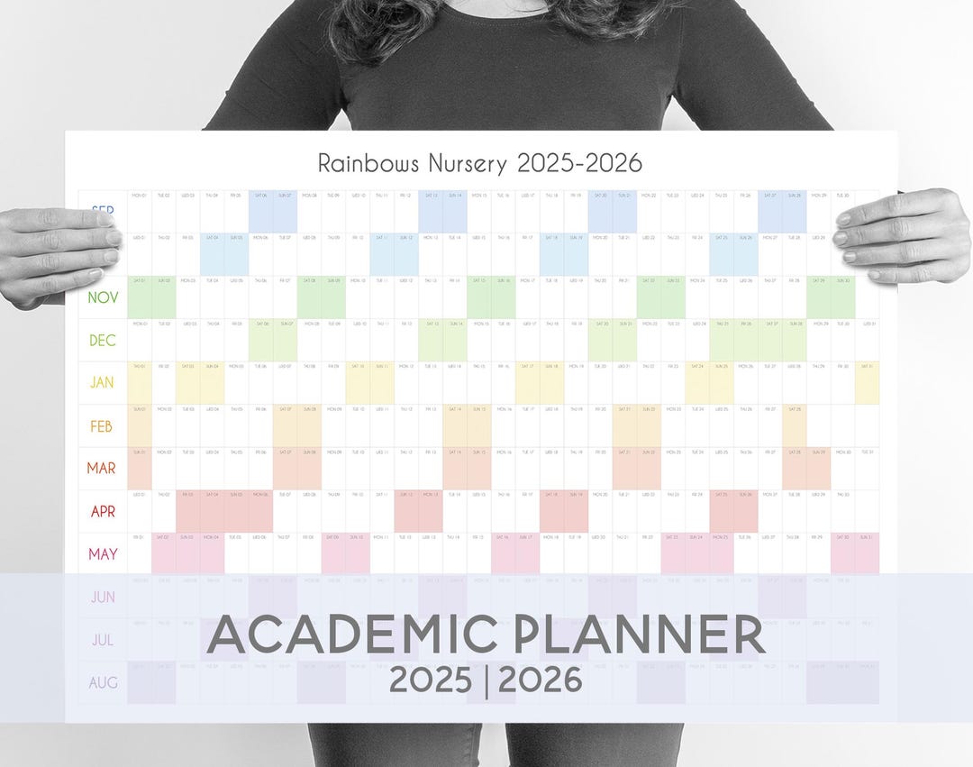 Academic Year Wall Planner 2025-2026 | Horizontal A2 A1 A0 Calendar