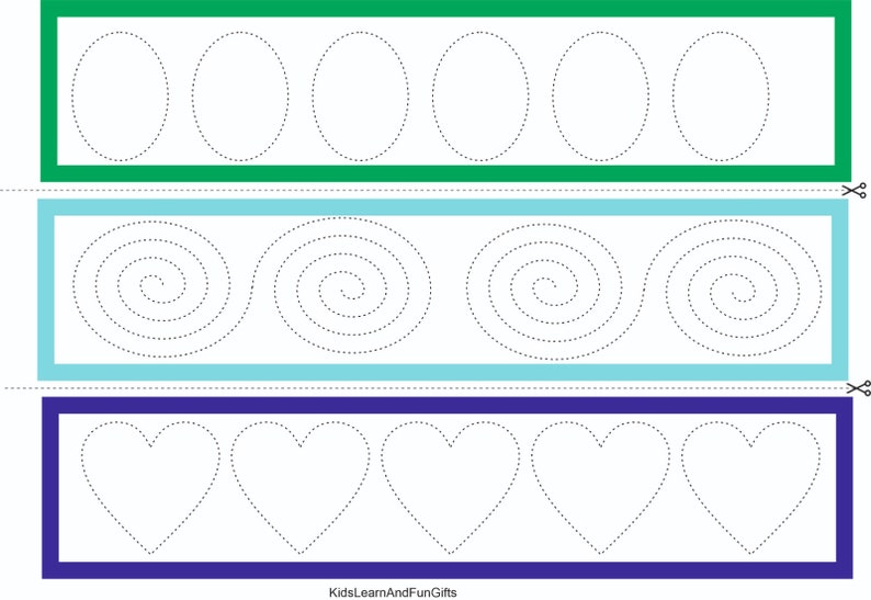 Printable Tracing Cards for Kids , Lines and Curves Tracing Activity