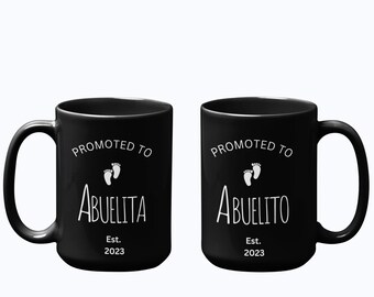 Abuelito and Abuelita  Mug Set | Accent Coffee Mug Gift Set, 11oz 15oz  | baby announcement, Pregnancy Announcement, Pregnancy Reveal