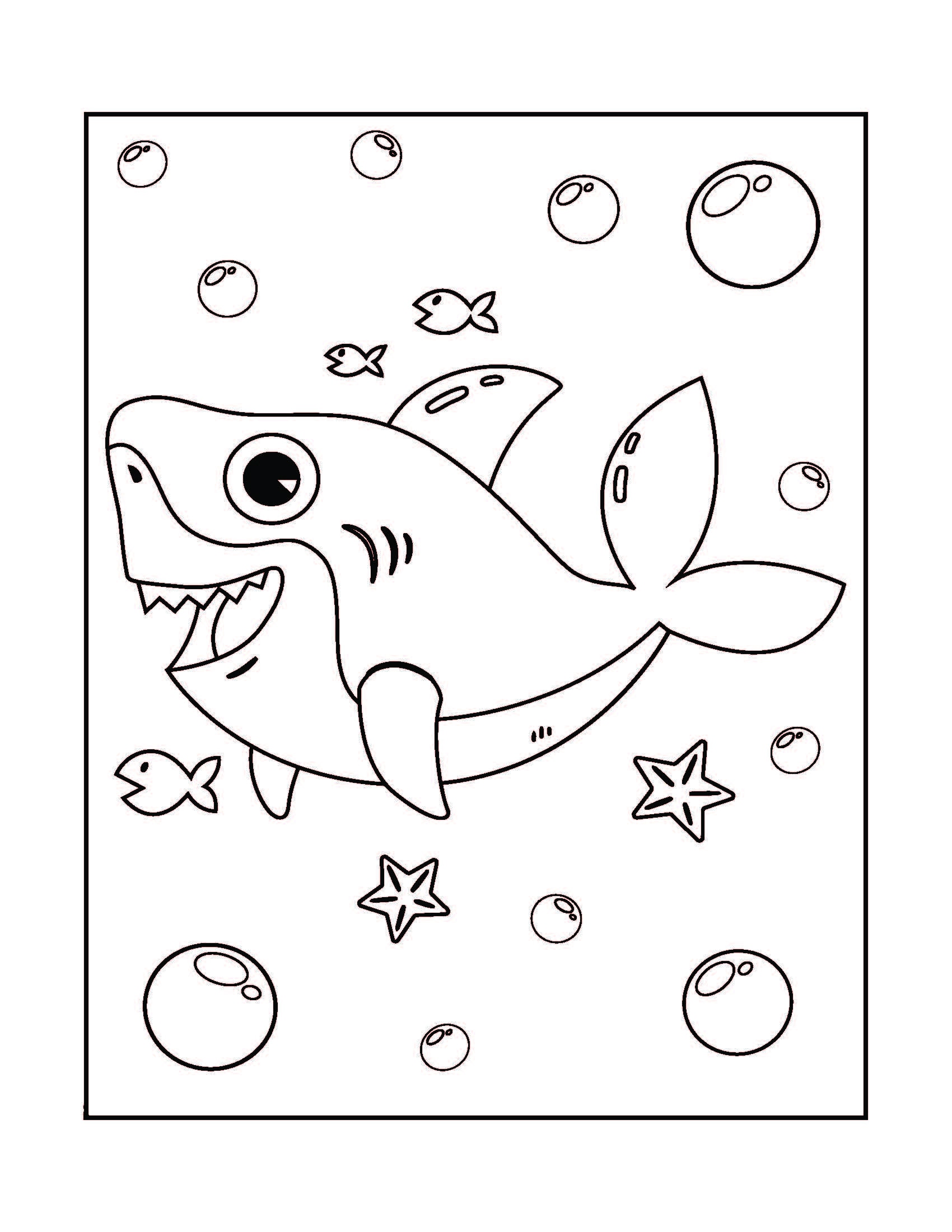 Sea Life Cartoon Kids Coloring Book | Etsy