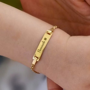 14K Solid Gold Baby Name Bracelet, Personalized Baby Bracelet, Baby Jewelry, Personalized Gift for Baby, Custom Name Bracelet for Baby