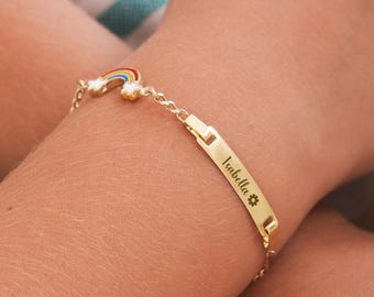 14K Solid Gold Baby Bracelet Name, Baby Girl Jewelry, Custom Bracelet, Baby Gift