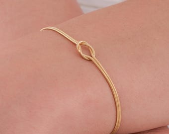 14K Gold Vermeil Knoten Armband, Freundschaftsarmband, Liebesknoten Armband, Geburtstagsgeschenk, Geschenk für sie, Geschenk für Frau