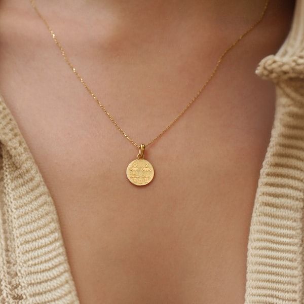 Solid Gold Gemini Coin Etsy