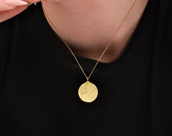 Collar de monedas de sol vermeil de oro de 14K para mujer, collar de naturaleza, colgante de disco solar, collar de sol, encanto de sol, regalo para el día de las madres