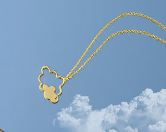 Collar de nube de oro macizo de 14 quilates: joyería celestial