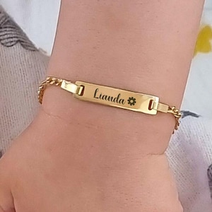 14K Solid Gold Baby-ID-Armband, Baby-Namensarmband, personalisierte Baby Gold Armband, benutzerdefinierte Baby Schmuck, Baby-Mädchen-Geschenk, Neugeborenen zum Kind