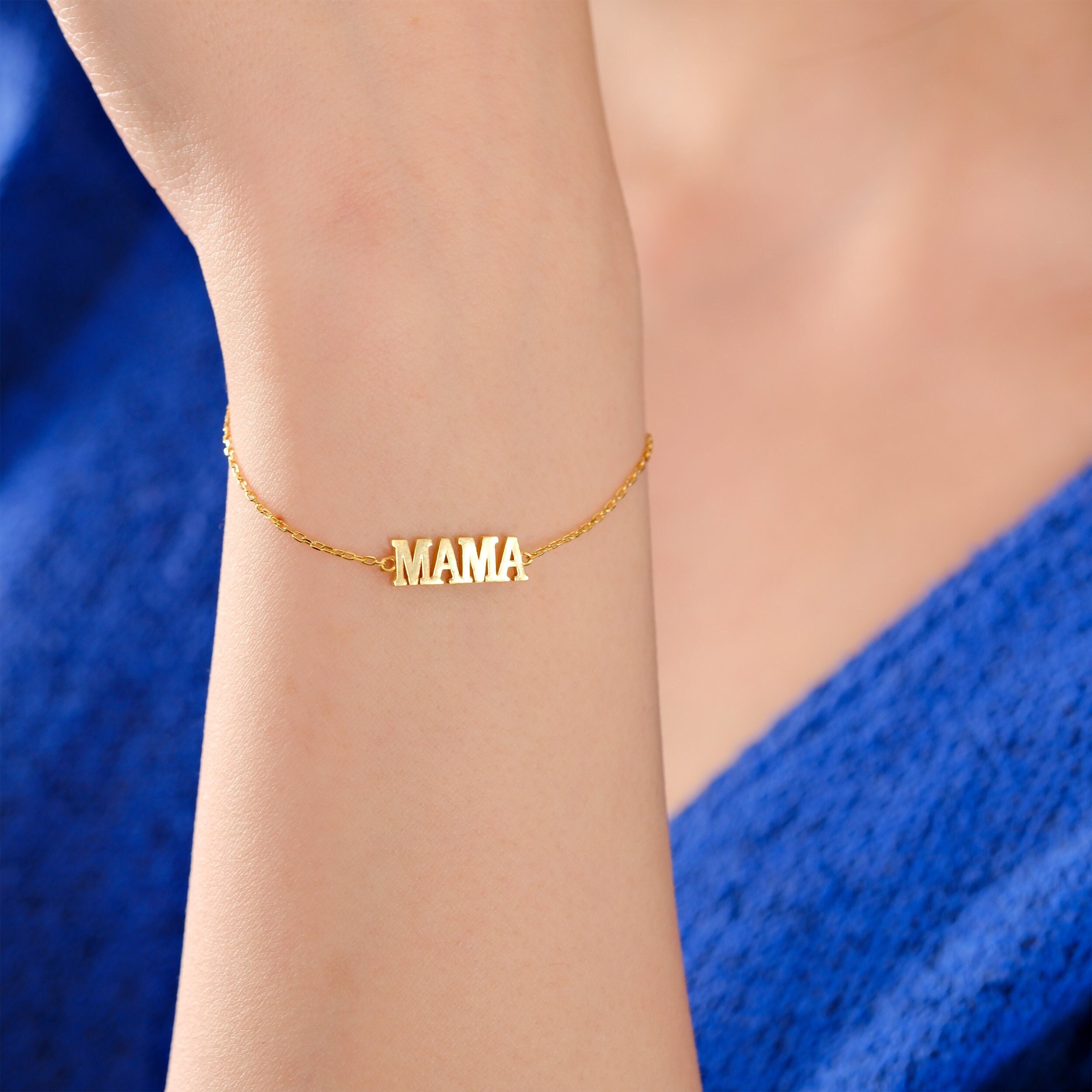 Gold mama bracelet discount