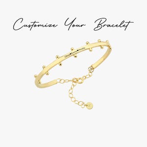 Pulseira personalizada em ouro vermeil 18K, pulseira com nome gravado, pulseira comemorativa, bracelete gravado, presente de aniversário para ela.