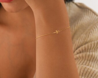 14K Solid Real Gold Ankh Bracelet: Christmas Gift