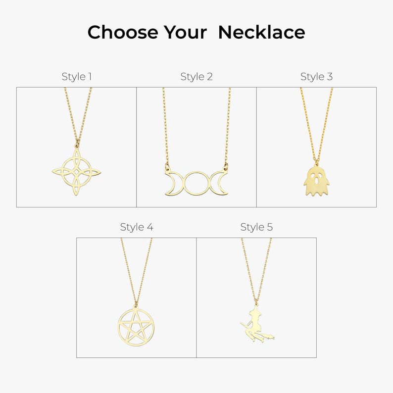 14K Solid Gold Pentagram Necklace, Witch Jewelry, Pentacle Necklace, Solid Gold Pentagram Pendant, Birthday Gift for Best Friend