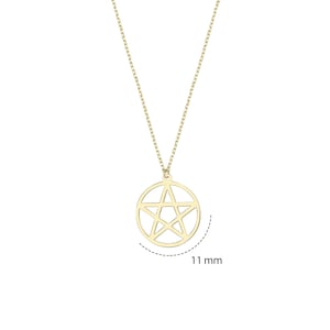 Sterling Silver Gold Plated Crescent Moon Pentacle Pentagram Pendant Moonstone | UK