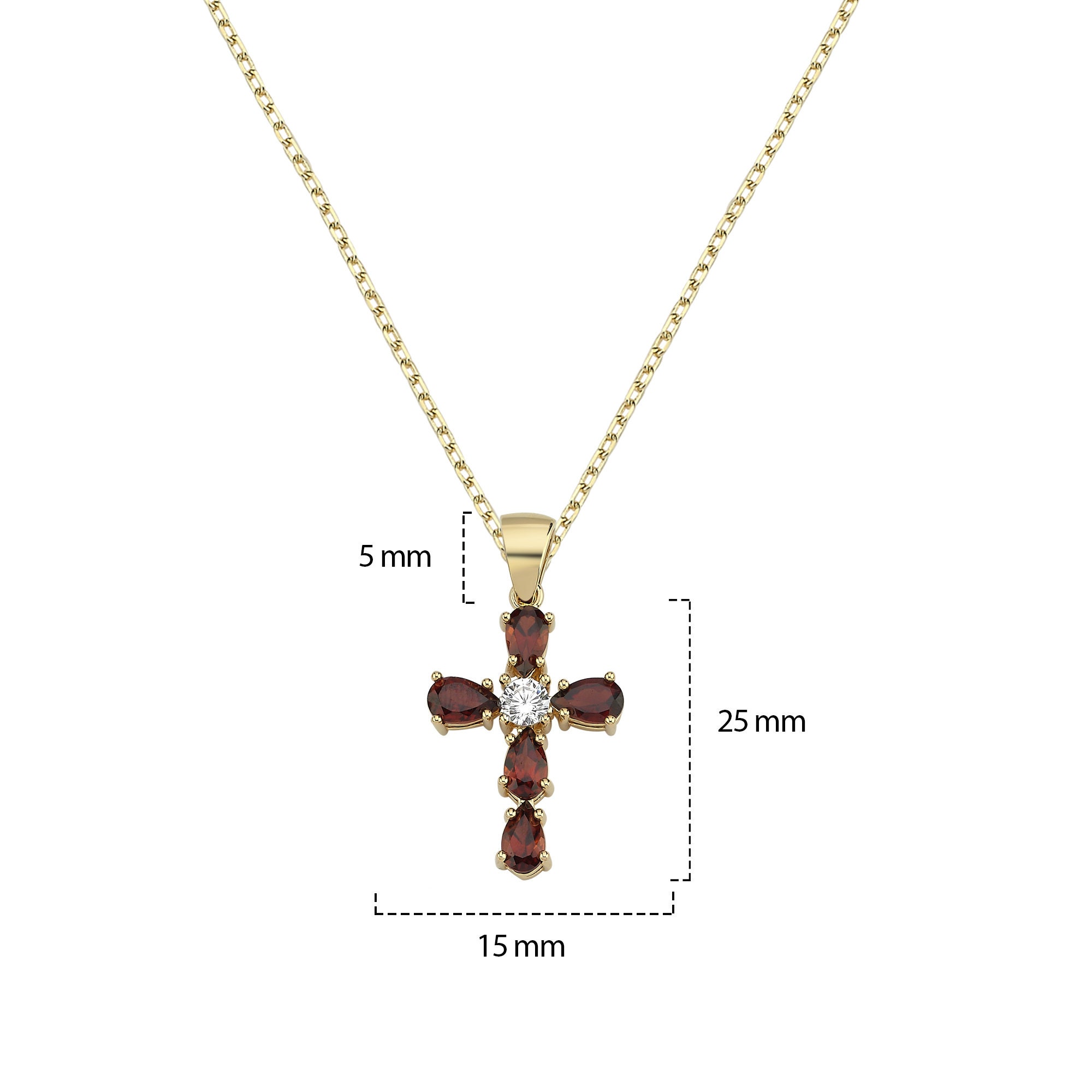 Cross Necklace Crucifix Necklace Solid Gold Etsy