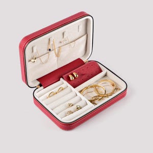 Portagioielli da viaggio MIONZA, portagioielli personalizzato, portagioielli da viaggio, organizer per gioielli, portagioielli in pelle, regalo di compleanno