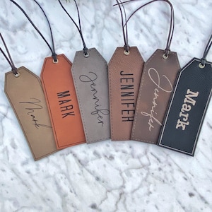 Christmas Stocking Tag, Stocking Name Tags, Leather Name Tags, Custom Ornament, Personalized Tags, Custom Stocking Tag, Leather Stocking Tag