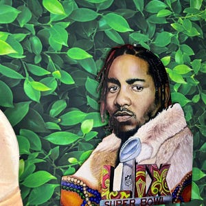 Kendrick Lamar Super Bowl wood cutout