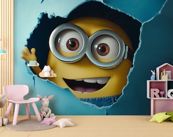 Peel and Stick Kids Wallpaper - Playful Blue Nursery Wall Mural