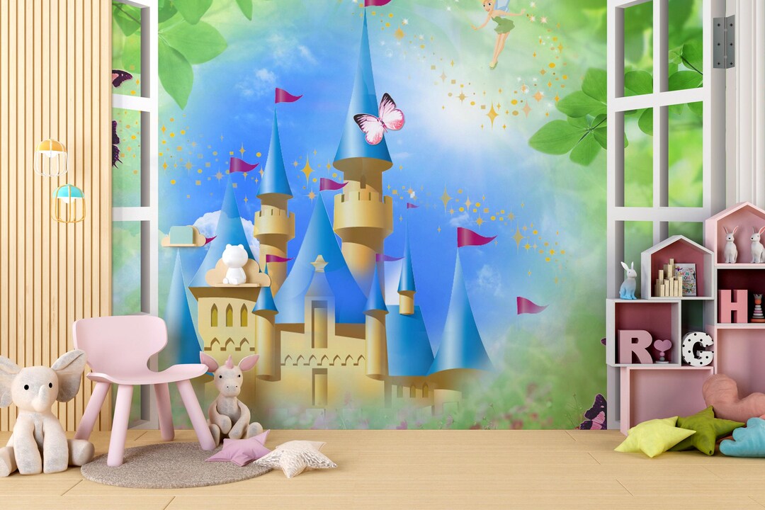 Fantasy Castle Peel and Stick Colorful Kids Room Wallpaper - Etsy