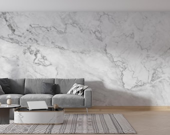 Peel and Stick luxe behang - witte marmeren matte afwerking muurmuurschildering