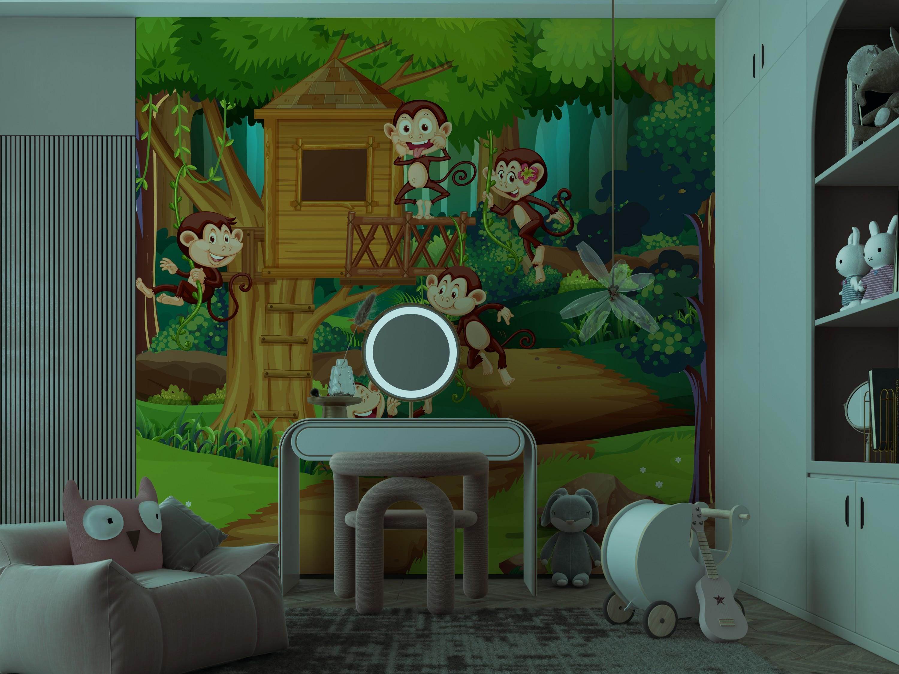 Peel and Stick Jungle Wallpaper - Kids Room Adventure Wall Mural - Etsy