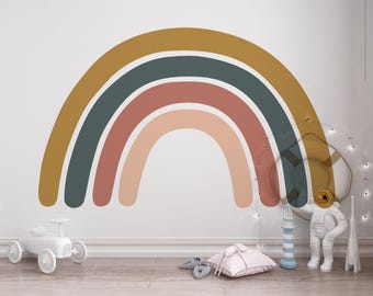 Peel and Stick Boho Pastel Rainbow Wallpaper - Kids Room Wall Mural