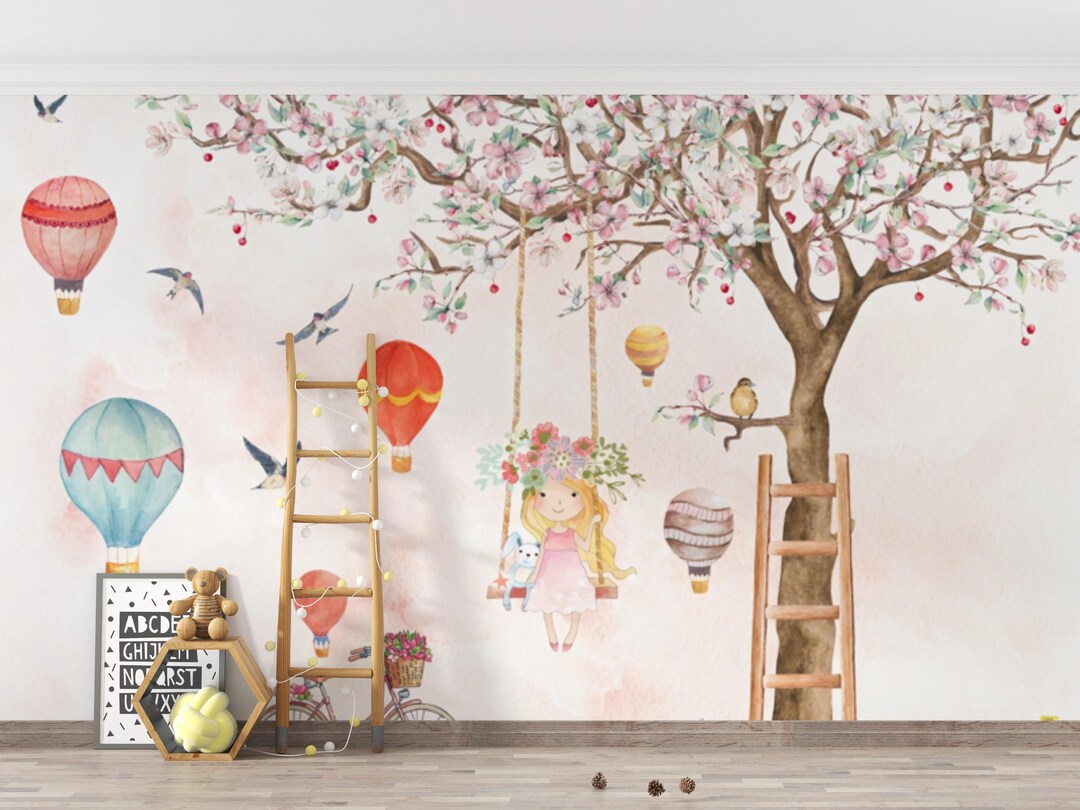 Peel and Stick Nursery Wallpaper - Whimsical Pastel Kids Room Wall ...