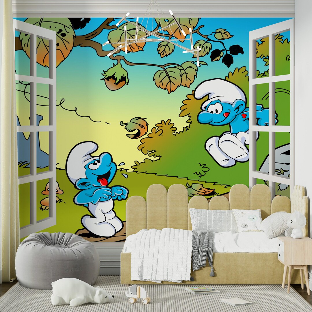 Peel and Stick Kids Room Colorful Cartoon Wallpaper - Etsy