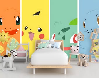 Papier peint pour enfants, décoration de salle de jeux, dessin animé coloré et autocollant