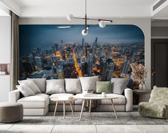 Fototapeta Skyline do nowoczesnego, miejskiego salonu – samoprzylepna i samoprzylepna