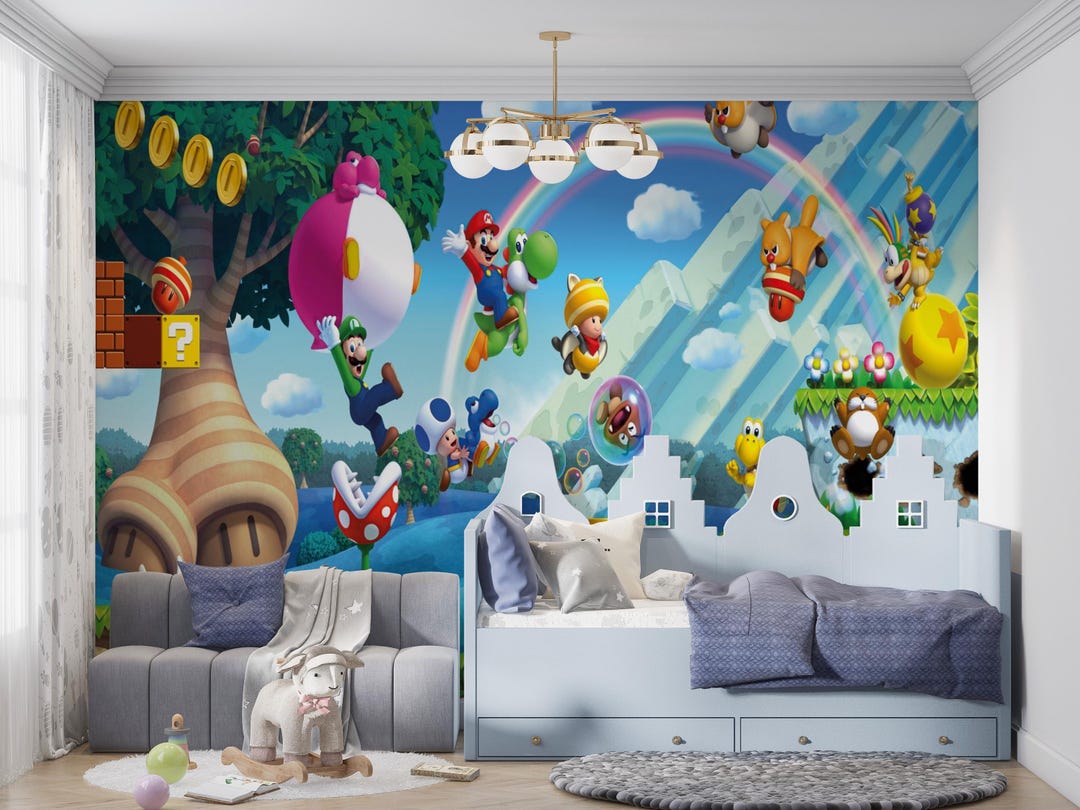 Peel and Stick Pixel Art Wallpaper - Colorful Kids Room Wall Mural ...
