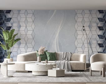 Peel and Stick Geometric Wallpaper - Modern Bedroom Wall Art