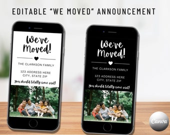 We Moved Text Announcement, New Address Evite (Digital Download)