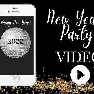 Animated New Years Party Video Invitation, New Years Party, New Year Evite, Digital Invitation
