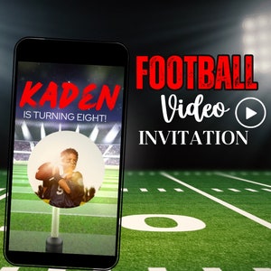 Football VIDEO Invitation, Football Invite, Football Theme Party, Football Evite, Video Evite, Football Birthday