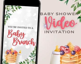 Brunch Baby Shower Video Invitation, Brunch Evite, Baby Brunch Theme, Video Invitation, Baby Shower Evite, Video Evite