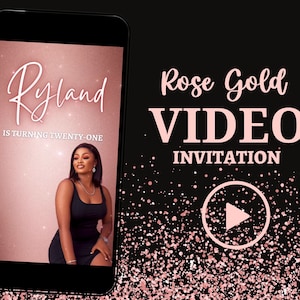 Rose Gold  Video Invite, Video Evite, Rose Gold Theme, Video Invitation, Animated Video Invite, Rose Gold Birthday