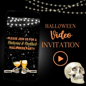 Halloween Video Invitation, Sips about to go down, Costumes and Cocktails Invite, Halloween Party, Costume Party