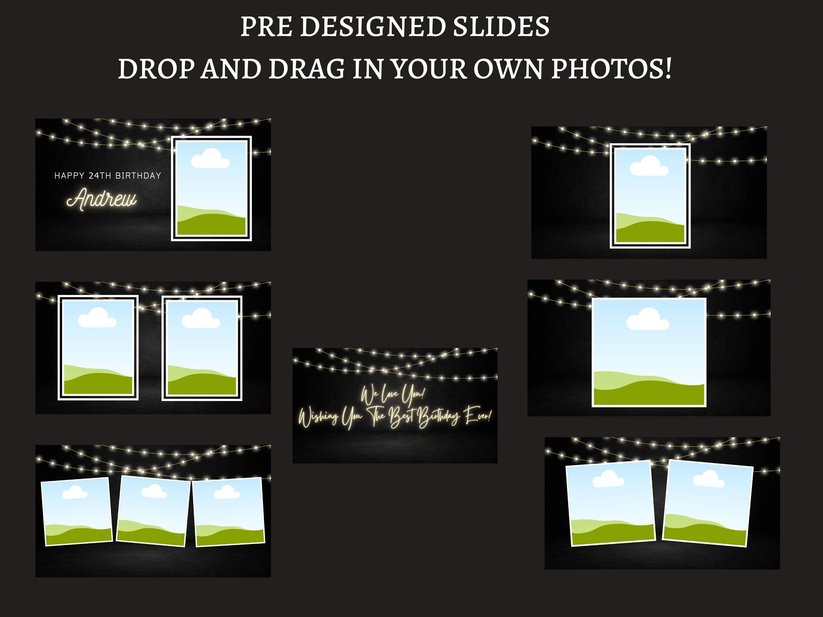 Slideshow Template, Creat Your Own Slideshow, Canva Template, Canva ...