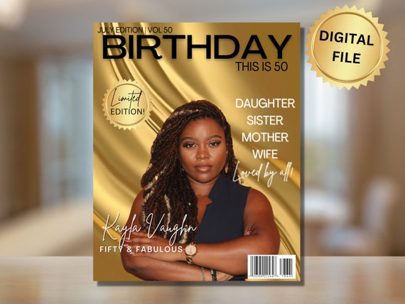 Personalized Magazine Cover, 50th Birthday Gift (digital File) - Etsy