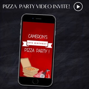 Pizza Party VIDEO invite, Pizza Theme, Video Invitation, Video Evite, Pizza Party Invitation, Pizza Evite, Pizzeria Invite
