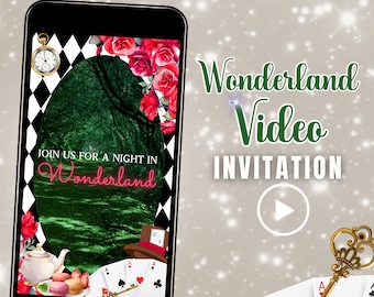 Inbjudan till video i Underlandet, tema för förtrollad skog (digital evite)