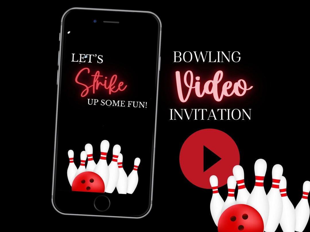 Bowling Party Video Evite, Animated Invitation, Bowling Theme